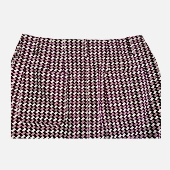 Maeve Anthropologie The Colette Purple Patterned Mini Skirt With Pockets size XL - Picture 8 of 9